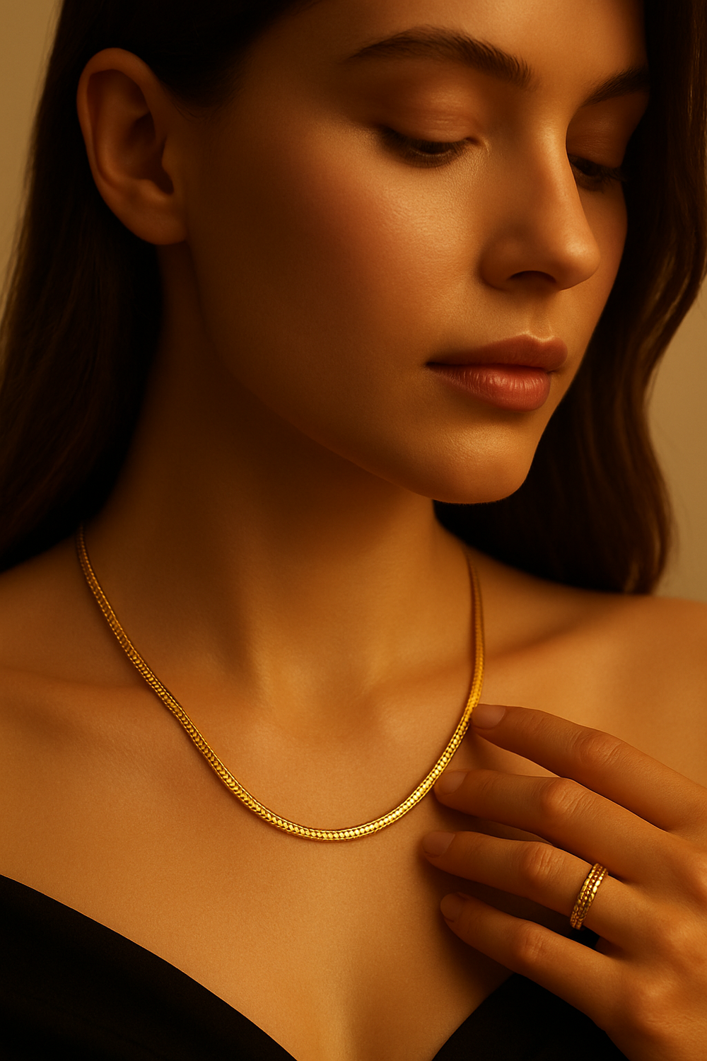 18K Gold Plated Aurelia Snake Chain Necklace – Waterproof & Timeless