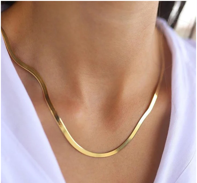 18K Gold Plated Aurelia Snake Chain Necklace – Waterproof & Timeless feature