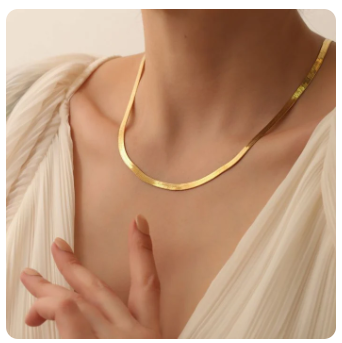 18K Gold Plated Aurelia Snake Chain Necklace – Waterproof & Timeless style image