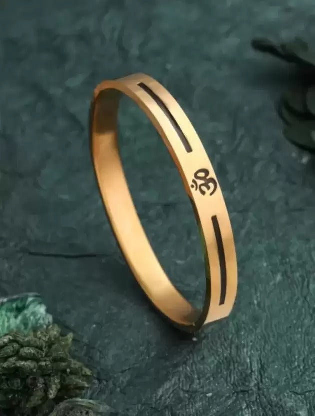 OM MEENA LINE Gold Bracelet for Men & Boys feature