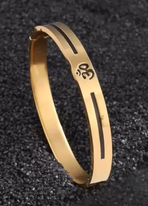 OM MEENA LINE Gold Bracelet for Men & Boys style image