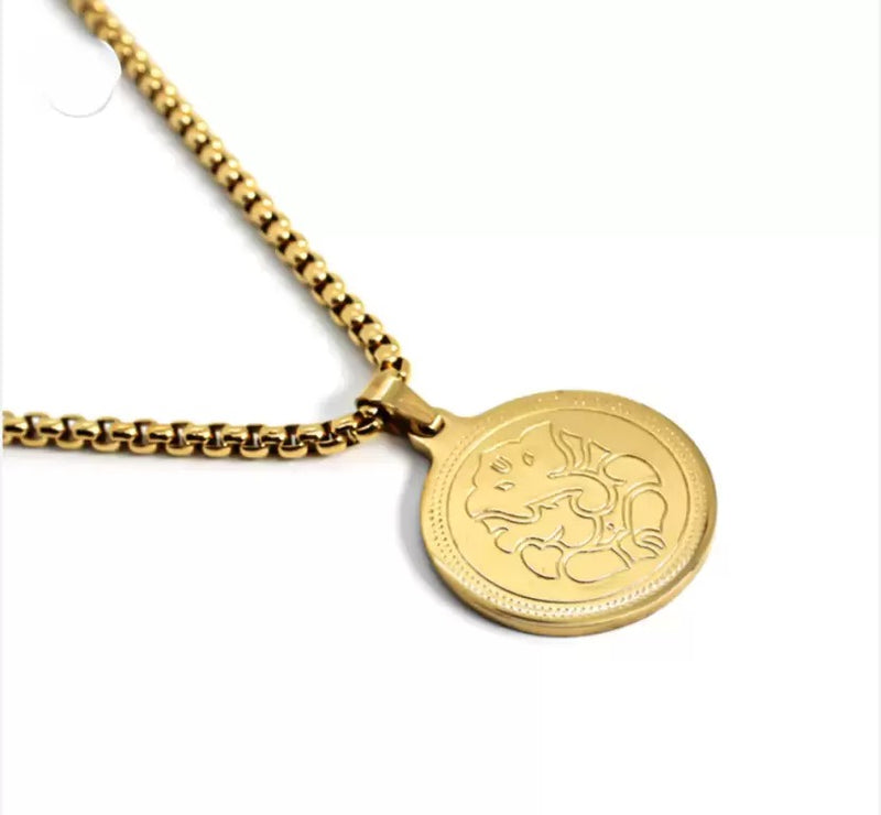 Ganpati Pendant Gold Stainless Steel Necklace Chain For Men (24 Inch) feature