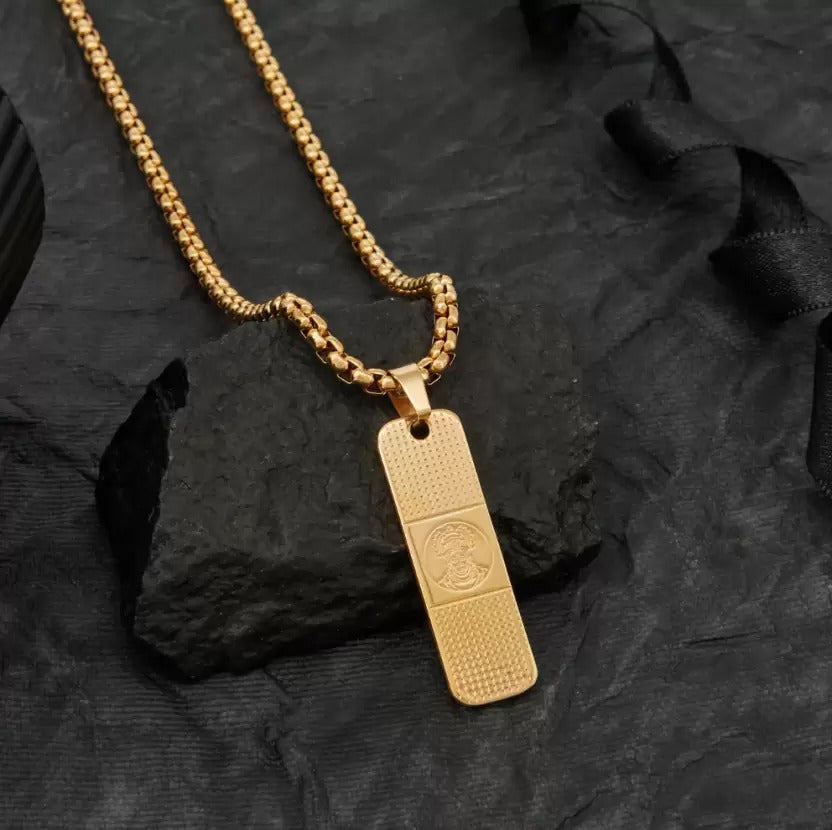 Hanumanj Pendant Gold Stainless Steel Necklace Chain For Men (24 Inch) (🔥Bestseller)