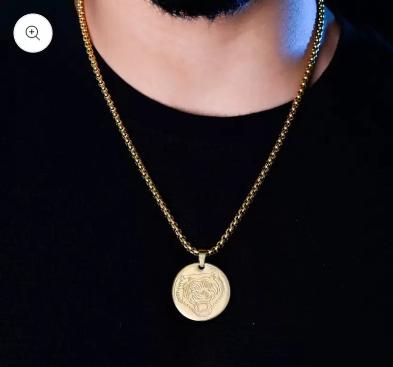 jaguar Pendant Gold Stainless Steel Necklace Chain For Men (24 Inch) feature