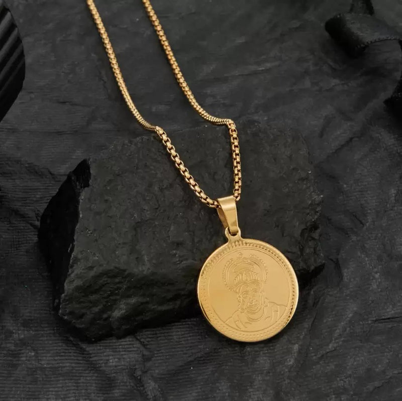 HUNUMANJI MAHARAJ Pendant Gold Stainless Steel Necklace Chain For Men (24 Inch) feature