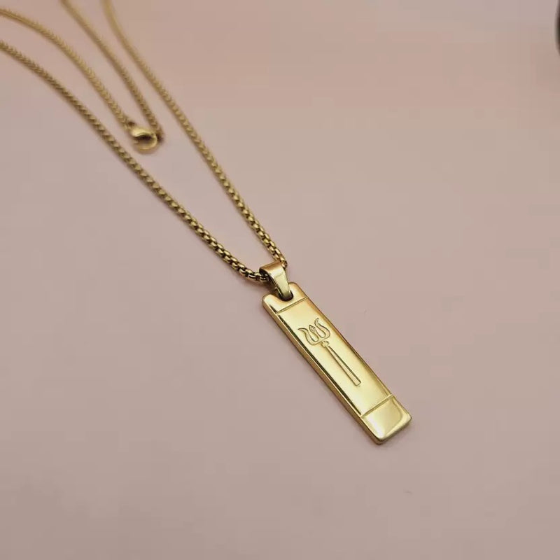 TRISHUL Pendant Gold Stainless Steel Necklace Chain For Men (24 Inch) feature