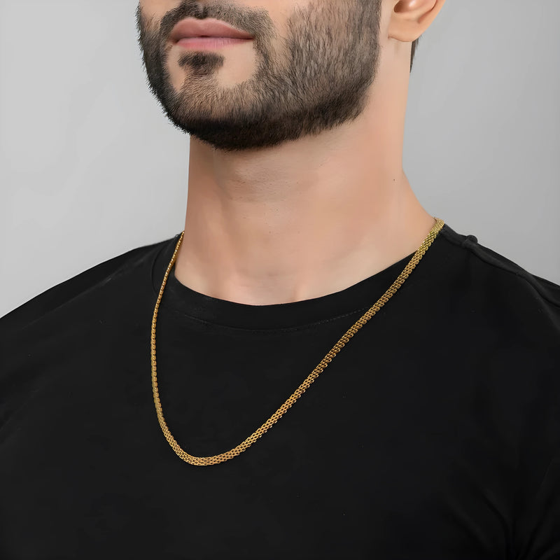 18K Gold Plated Snake Chain for Men – Lightweight & Durable (22 Inch) style image