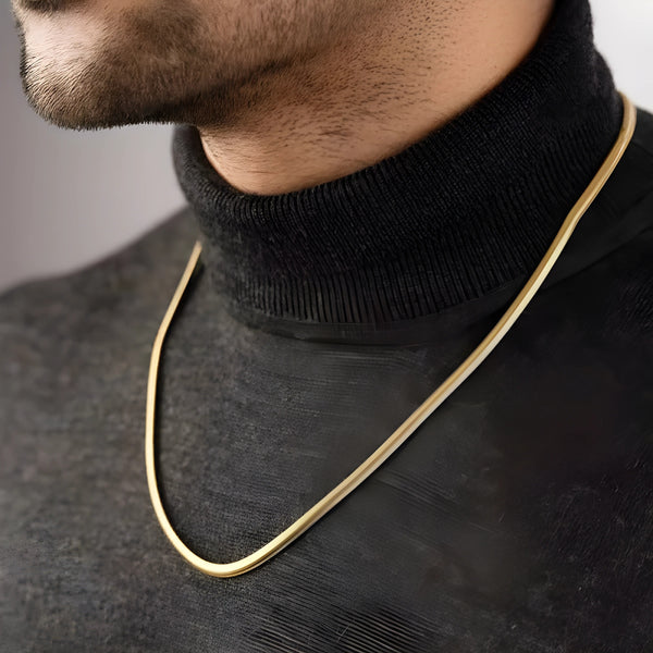 Gold Plated Snake Chain for Men – 21.5" | Anti-Tarnish & Stylish